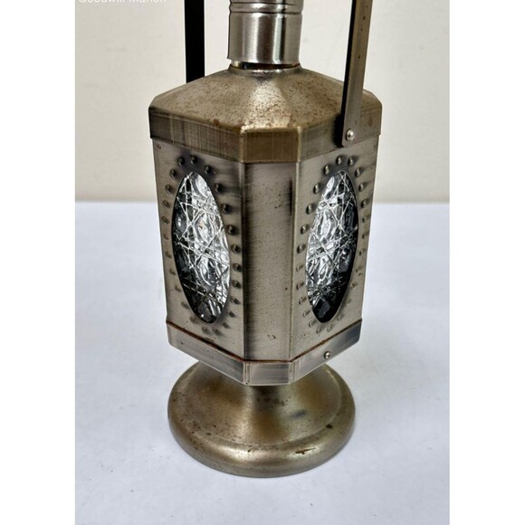 Vintage Brass Lantern Liquor Alcohol Decanter Unique MCM No Music See Photos - Picture 3 of 5